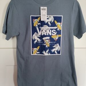 Vans Blue and Yellow Shark Graphic Tee Short Sleeve